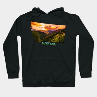 Montana State Outline (Sunset) Hoodie